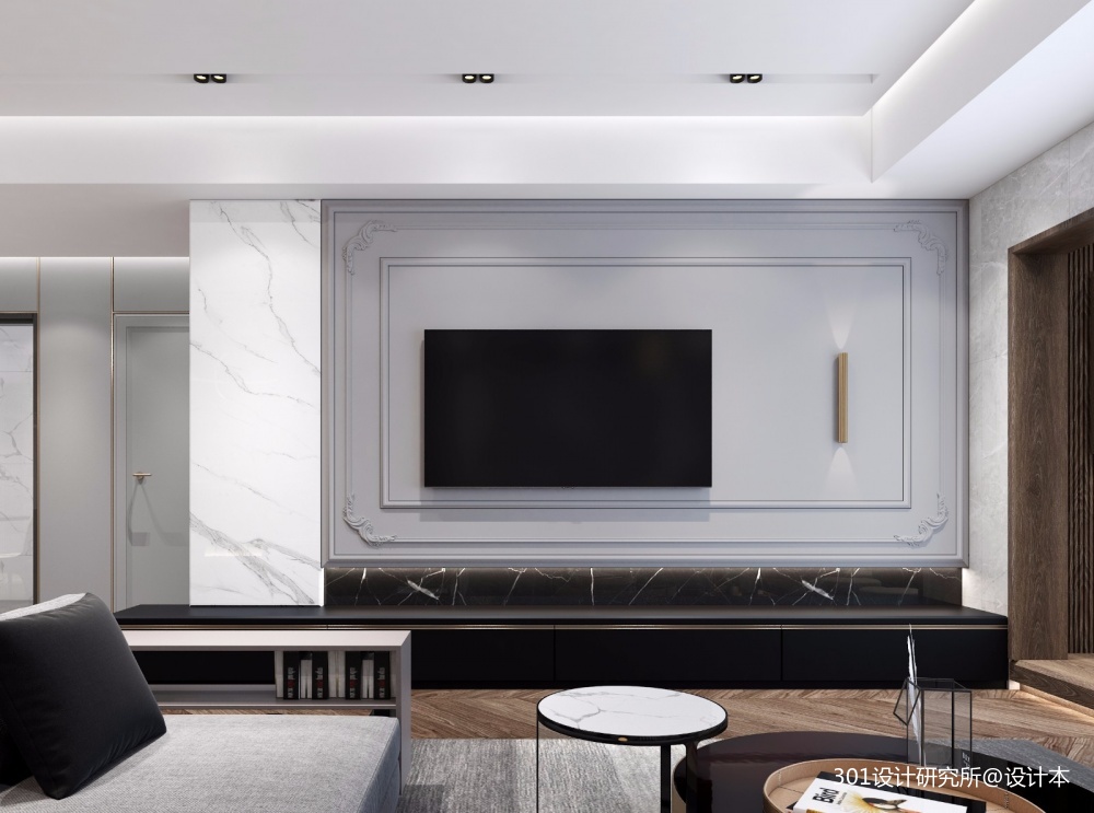 301设计丨舒适时髦别具轻奢质感现代简约客厅设计图片赏析