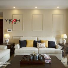 美式经典138㎡三居客厅装修图片
