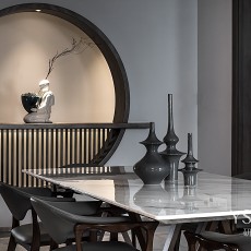现代简约300㎡别墅豪宅餐厅装潢设计效果图